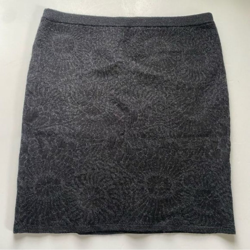 Eileen Fisher Wool Floral Print Knit Pencil Skirt Medium - Picture 7 of 9
